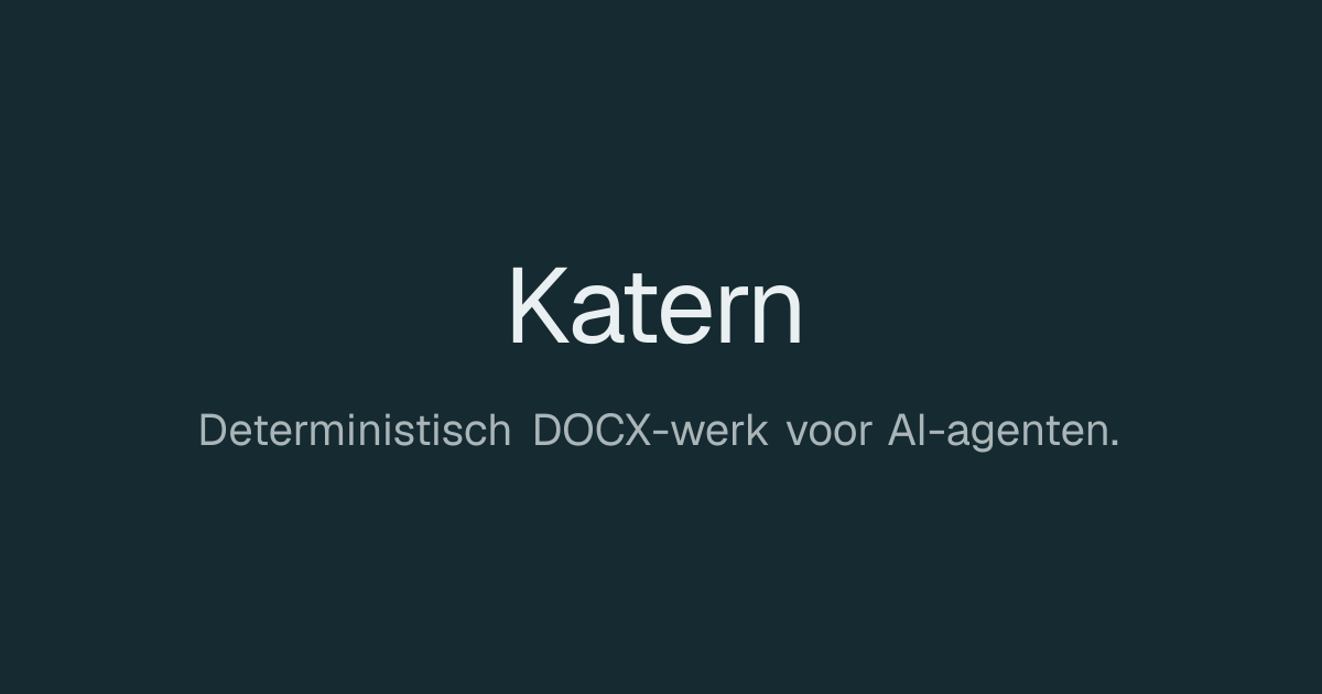 Katern — AI agents can write your DOCX. The real test is whether Word opens it tomorrow, offline,…